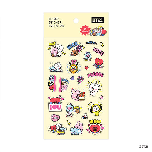 BT21 Everyday Clear Stickers 2 Sheets