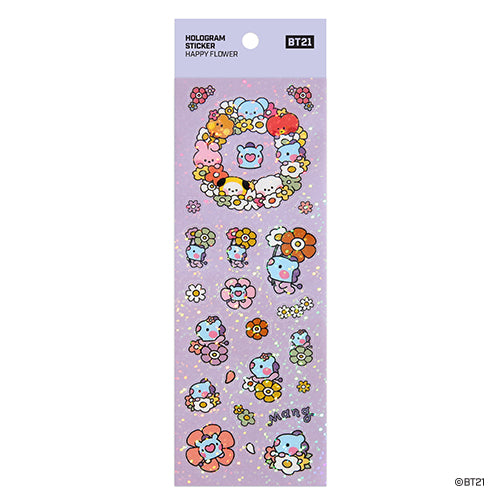 BT21 Happy Flower Hologram Holographic Stickers