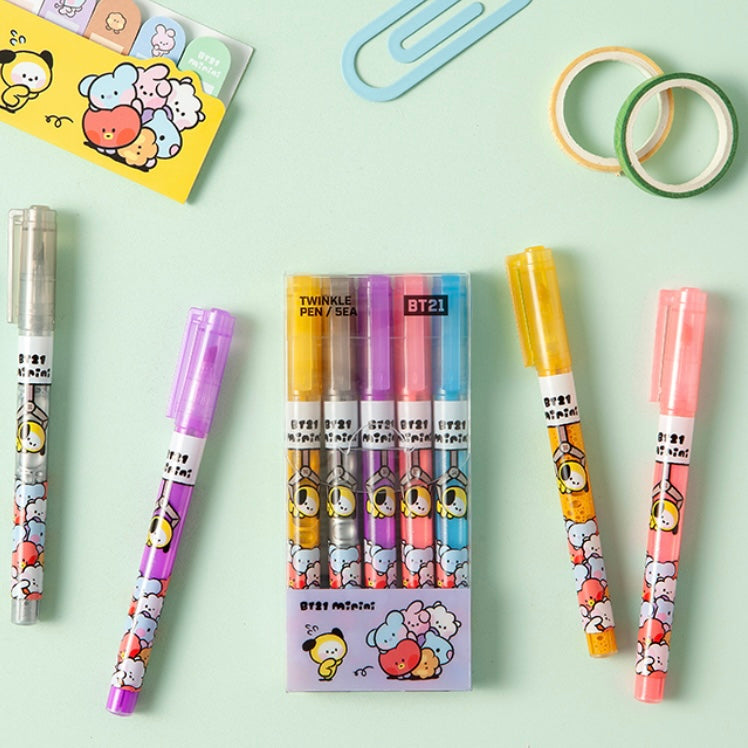 BT21 Minini Twinkle Glitter Pen Highlighter Marker – SEOUL SUNNY