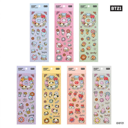 BT21 Happy Flower Hologram Holographic Stickers