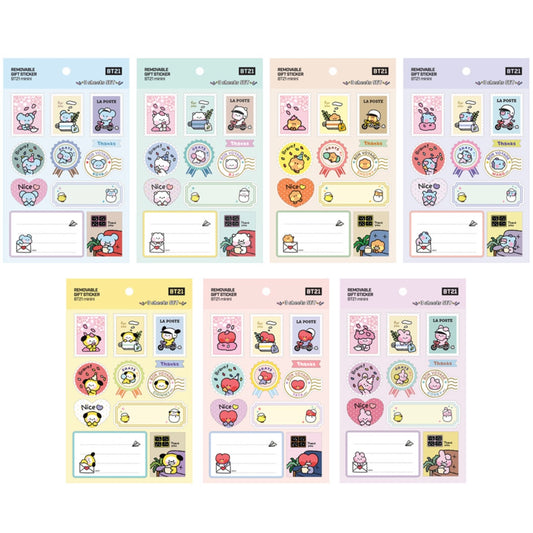 BT21 Minini Removable Gift Stickers 3 Sheets