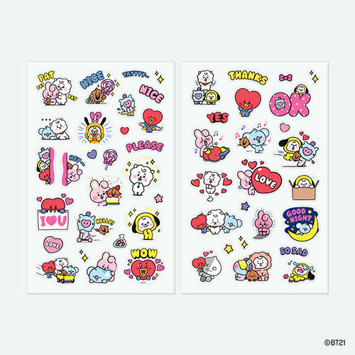 BT21 Everyday Clear Stickers 2 Sheets